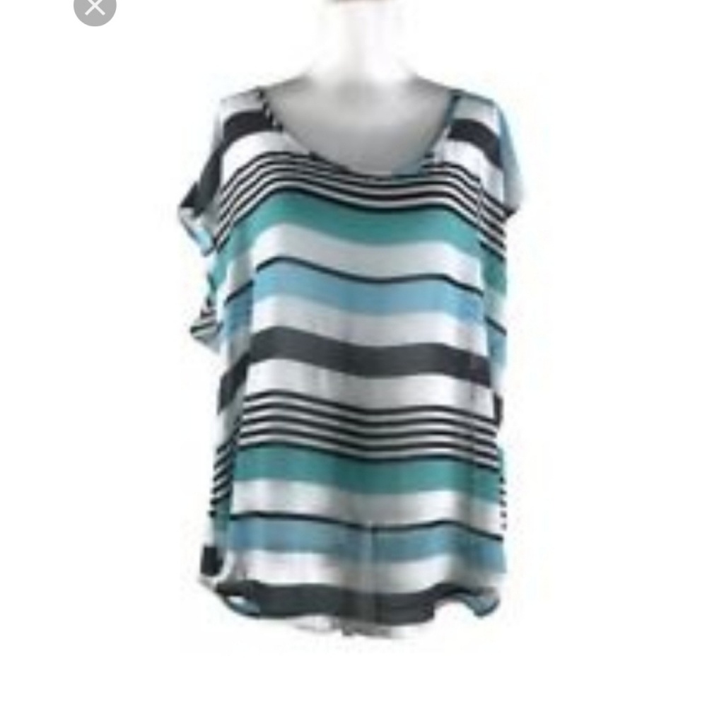 Torrid size 4 semi sheer chiffon open back top